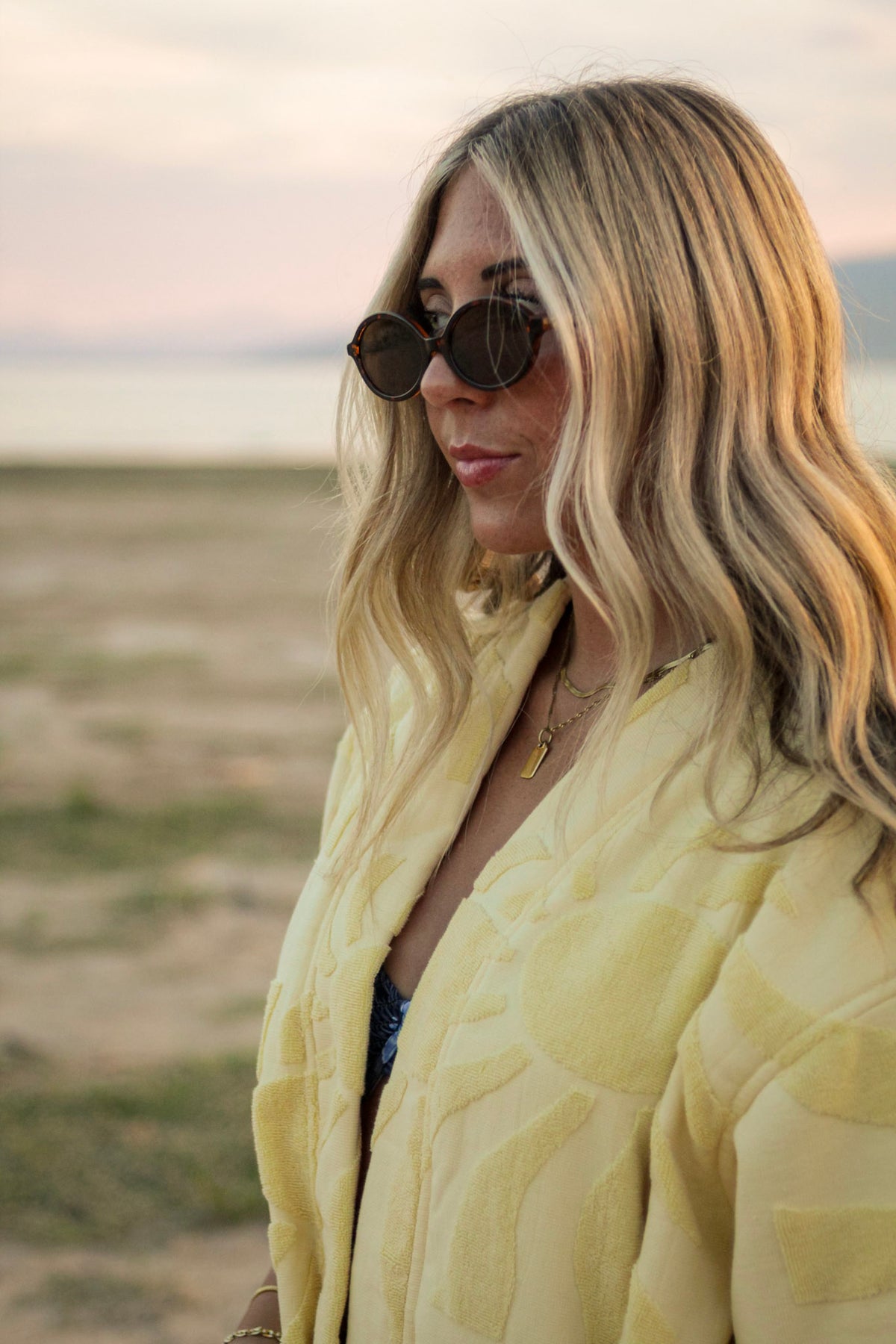Short Towel Robe - Sunwashed Yellow